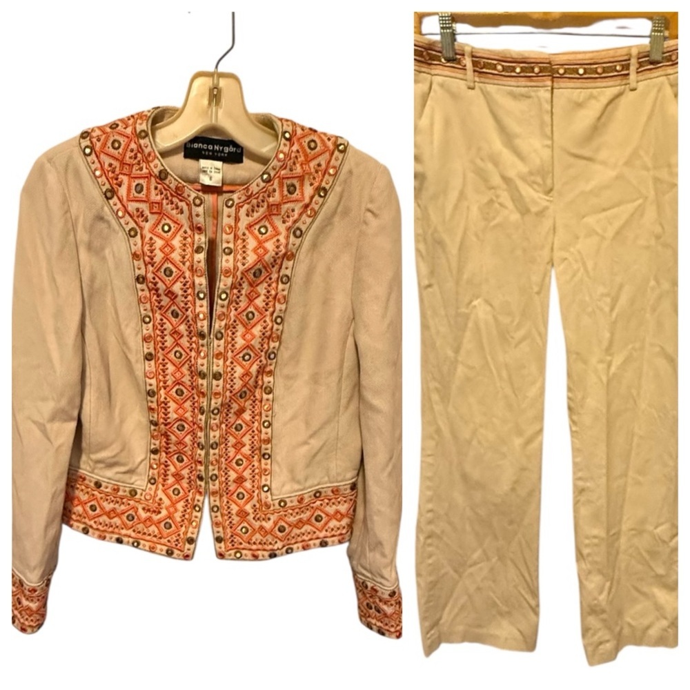 Bianca Nygard Silk Blend Embroidered Pantsuit‎